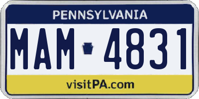 PA license plate MAM4831