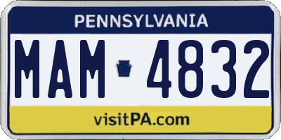 PA license plate MAM4832