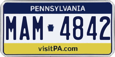 PA license plate MAM4842