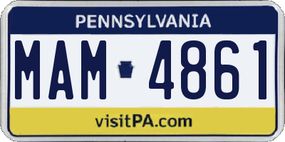 PA license plate MAM4861