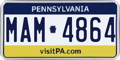 PA license plate MAM4864