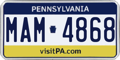 PA license plate MAM4868