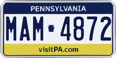 PA license plate MAM4872