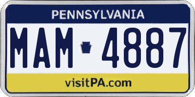 PA license plate MAM4887