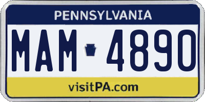 PA license plate MAM4890