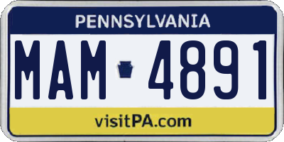 PA license plate MAM4891