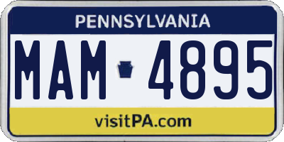 PA license plate MAM4895