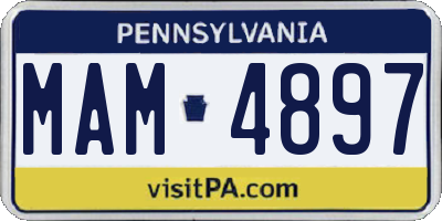 PA license plate MAM4897