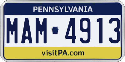 PA license plate MAM4913