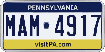 PA license plate MAM4917