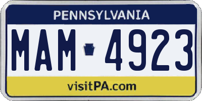 PA license plate MAM4923