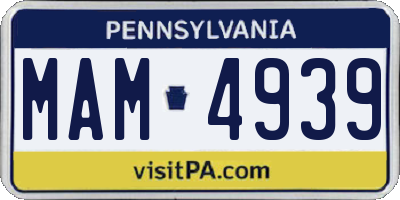 PA license plate MAM4939
