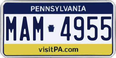 PA license plate MAM4955
