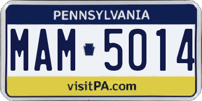 PA license plate MAM5014