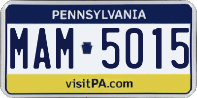 PA license plate MAM5015