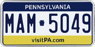 PA license plate MAM5049