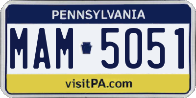 PA license plate MAM5051
