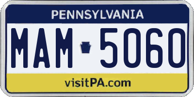 PA license plate MAM5060