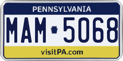 PA license plate MAM5068