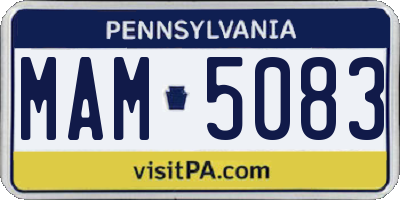 PA license plate MAM5083