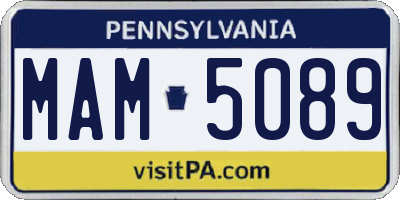 PA license plate MAM5089