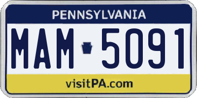 PA license plate MAM5091