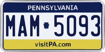 PA license plate MAM5093