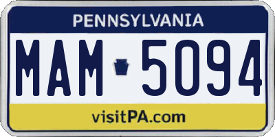 PA license plate MAM5094
