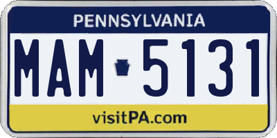 PA license plate MAM5131