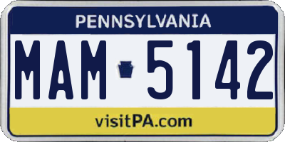 PA license plate MAM5142
