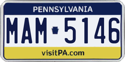 PA license plate MAM5146