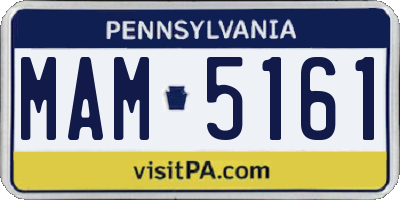 PA license plate MAM5161