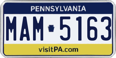 PA license plate MAM5163