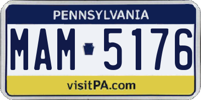 PA license plate MAM5176