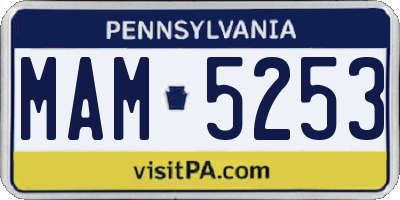 PA license plate MAM5253
