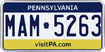 PA license plate MAM5263
