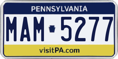 PA license plate MAM5277