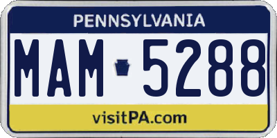 PA license plate MAM5288