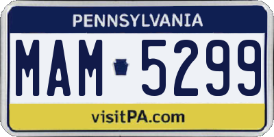 PA license plate MAM5299