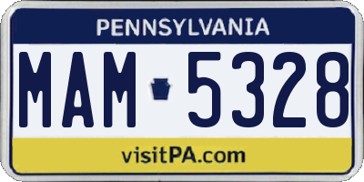 PA license plate MAM5328
