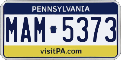 PA license plate MAM5373