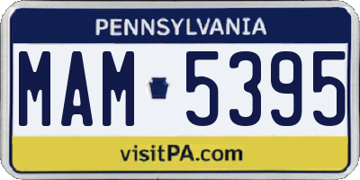 PA license plate MAM5395
