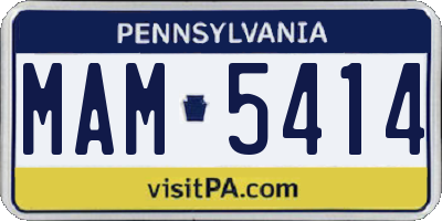 PA license plate MAM5414