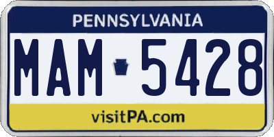 PA license plate MAM5428