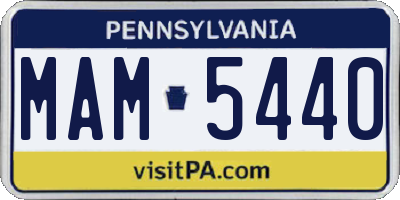 PA license plate MAM5440