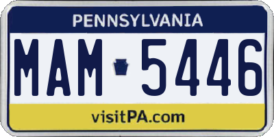 PA license plate MAM5446