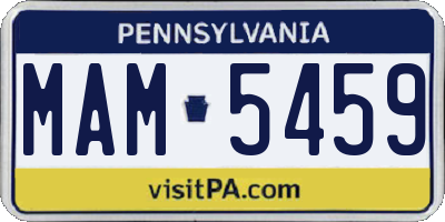 PA license plate MAM5459