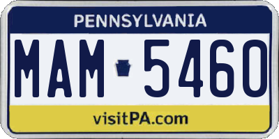PA license plate MAM5460