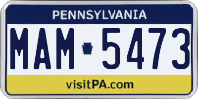PA license plate MAM5473