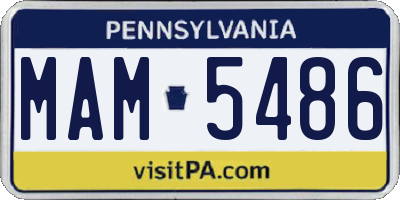 PA license plate MAM5486